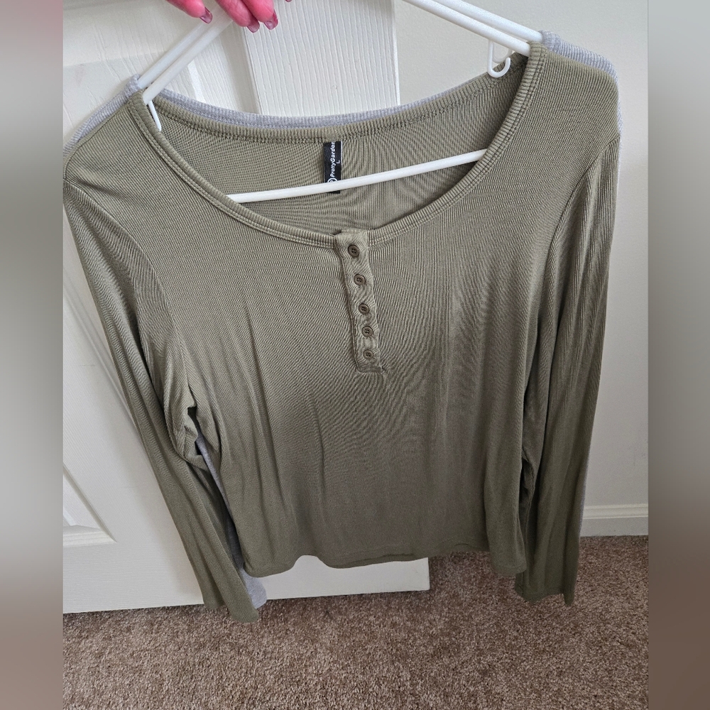 BUNDLE OF 2 TOPS! Henley Long Sleeve Shirts